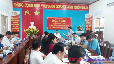 Đ/c Nguyễn Quốc Soài – Phó Bí thư Thường trực Huyện ủy – Trưởng các Ban Chỉ đạo (công tác tôn giáo, thực hiện QCDC cơ sở và BCĐ vận động quần chúng liên ngành huyện) chủ trì Hội nghị