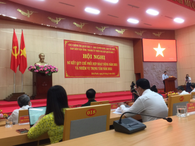 Đồng chí Ủy viên Trung ương Đảng, Bí thư tỉnh ủy Bình Phước Nguyễn Mạnh Cường phát biểu chào mừng hội nghị.