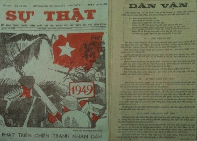 Ảnh: Tác phẩm "Dân vận" đăng trên báo Sự Thật ngày 15/10/1949