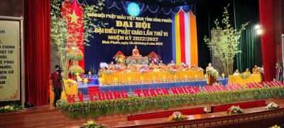 Thượng tọa Thích Đức Thiện, Phó Chủ tịch, Tổng thư ký Hội đồng trị sự Giáo hội Phật giáo Việt Nam, Trưởng ban tổ chức Đại hội đọc diễn văn khai mạc
