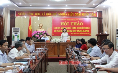 UVBTV Tỉnh ủy – Phó Chủ tịch UBND tỉnh Trần Tuyết Minh, chủ trì hội thảo cải thiện nâng cao chất lượng, hiệu quả công tác cải cách hành chính Nhà nước trên địa bàn tỉnh năm 2022