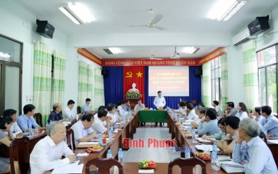 Ủy viên Trung ương Đảng, Bí thư Tỉnh ủy Nguyễn Mạnh Cường chỉ đạo tại buổi làm việc với Sở TN&MT (Ảnh: Báo Bình Phước Online)