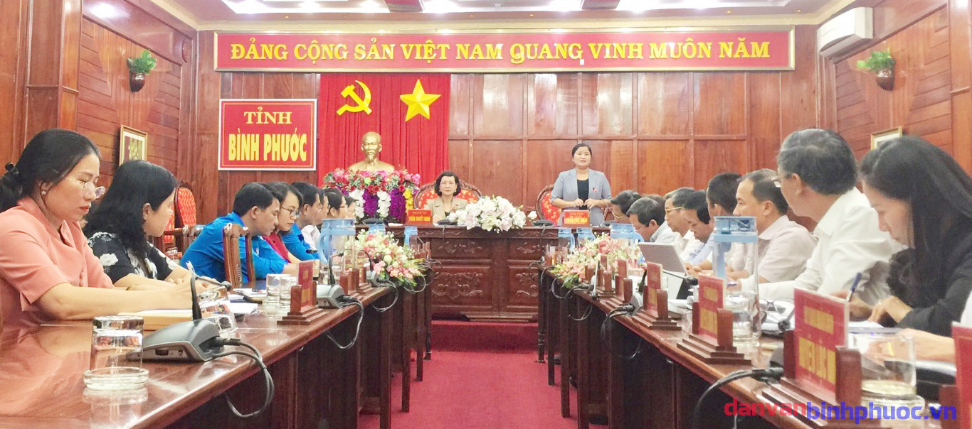 Đồng chí Trần Tuệ Hiền - Chủ tịch UBND tỉnh, phát biểu tại cuộc họp BCĐ chương trình Mục tiêu Quốc gia
