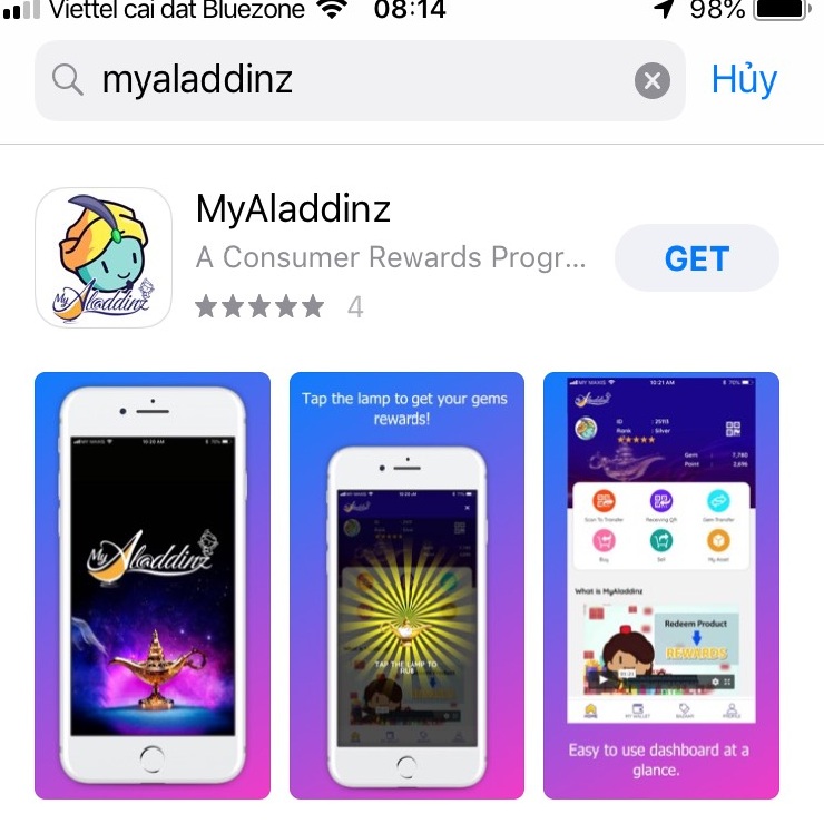 Ứng Dụng Myaladdinz trên App Store (ảnh chụp màn hình)