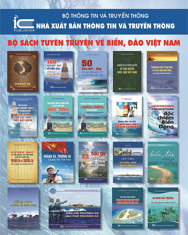 Bộ sách đồ sộ về biển, đảo Việt Nam với trên 20 đầu sách.Ảnh Internet.