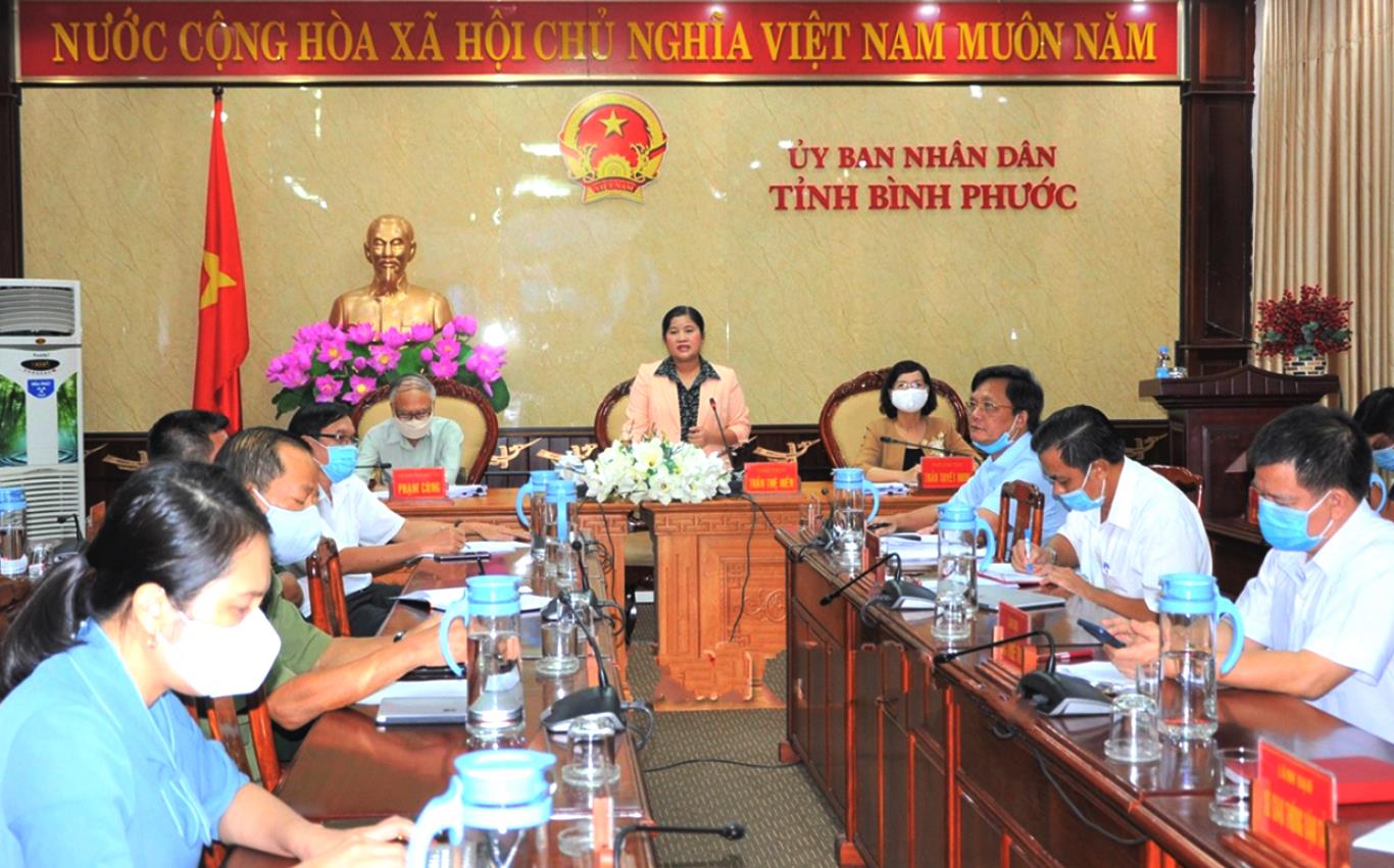 Chủ tịch UBND tỉnh Trần Tuệ Hiền phát biểu kết luận cuộc họp thông qua các nội dung trình kỳ họp giữa năm 2021 của HĐND tỉnh (Ảnh internet)