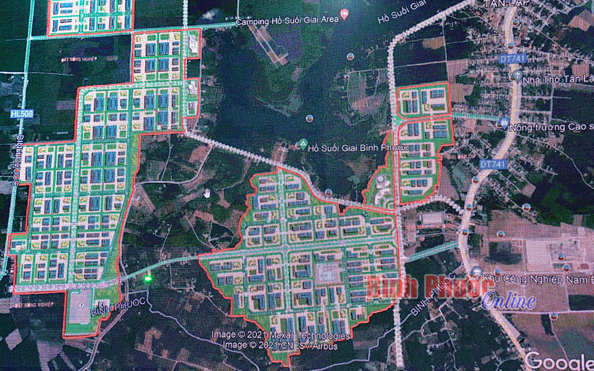 Bản đồ quy hoạch khu B và khu C thuộc đồ án quy hoạch Khu công nghiệp Nam Đồng Phú giai đoạn II. Nguồn báo Bình Phước