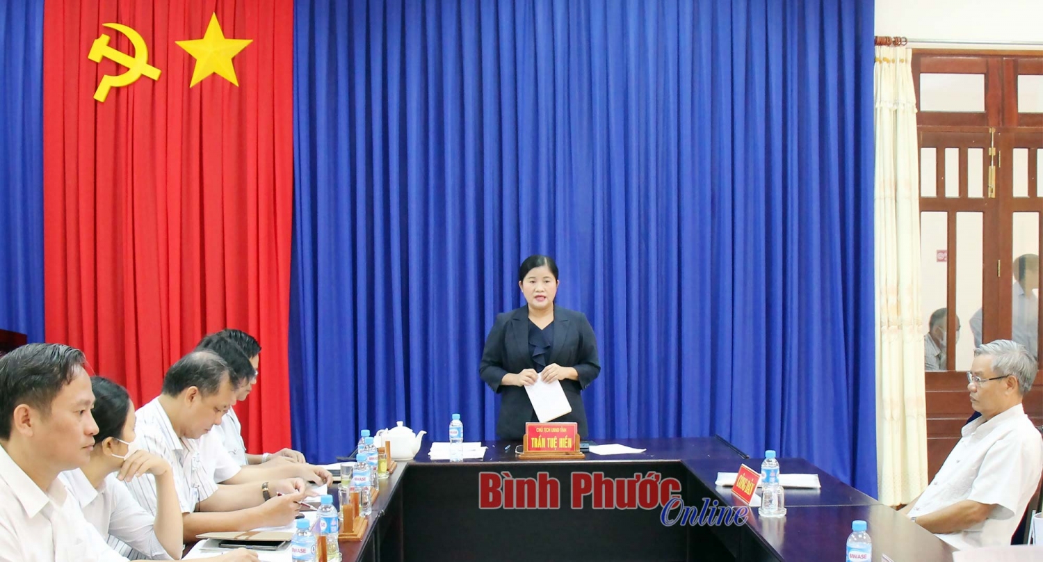 Phó bí thư Tỉnh ủy, Chủ tịch UBND tỉnh Trần Tuệ Hiền phát biểu tại buổi tiếp công dân định kỳ tháng 7 năm 2022 Nguồn ảnh: Bình Phước Online