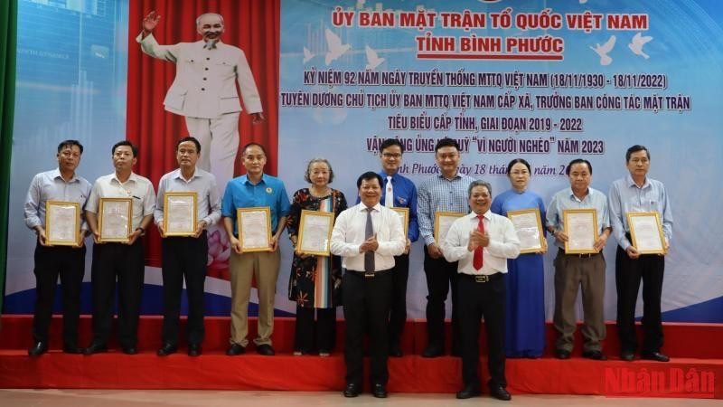 Nhân kỉ niệm 92 năm ngày truyền thống MTTQVN (18/11/1930 – 18/11/2022), Bình Phước tuyên dương Trưởng ban công tác mặt trận tiêu biểu cấp tỉnh giai đoạn 2019 – 2022