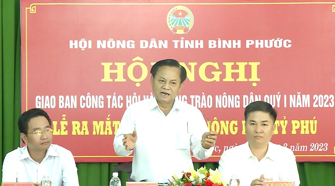 Ông Trần Văn Vinh - Chủ tịch Hội Nông dân tỉnh kết luận hội nghị giao ban công tác hội và phong trào nông dân quý I/2023 (Nguồn: Tạp chí Nông Thôn mới)