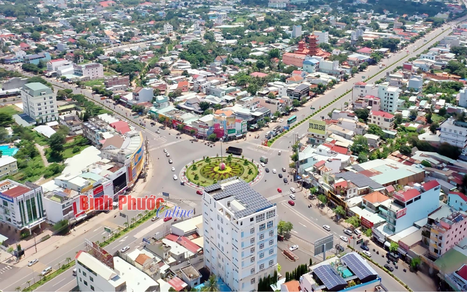 Toàn cảnh một góc đô thị Đồng Xoài ngày nay (Nguồn ảnh Bình Phước Online)