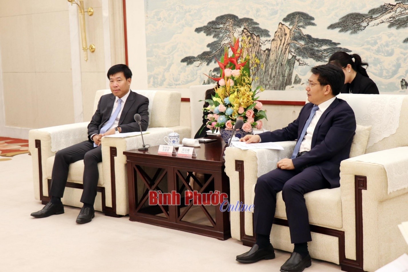 Phó Tỉnh trưởng tỉnh Sơn Đông Đặng Vân Phong tiếp đoàn công tác tỉnh Bình Phước